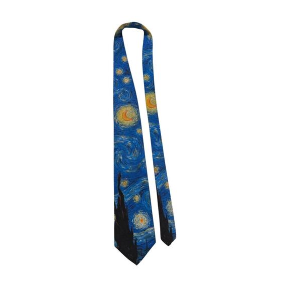 Ralph Marlin Vincent Van High Starry Night 1994 Vintage Novelty Necktie - Picture 2 of 6